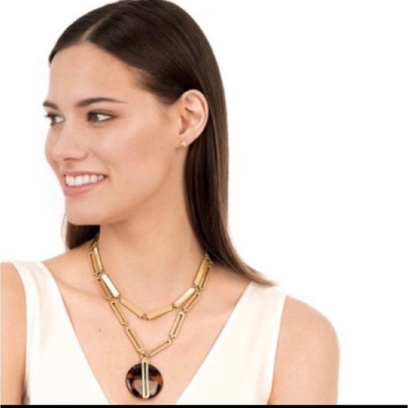 Stella & Dot Jaya Tortoise Pendant Necklace - Picture 1 of 10